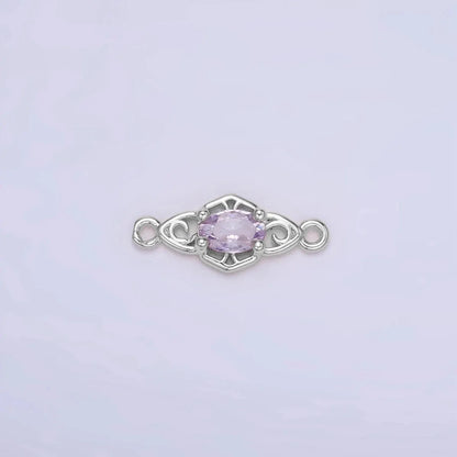 Clear, Pink, Purple CZ Artisan Geometric Connector | Connectors-00011 ~ Connectors-00013