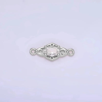 Clear, Pink, Purple CZ Artisan Geometric Connector | Connectors-00011 ~ Connectors-00013