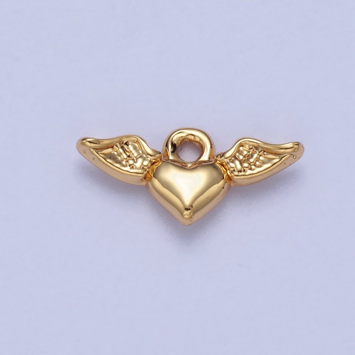 Mini Flying Angel-Winged Heart Love Charm in Gold &amp; Silver | AC050