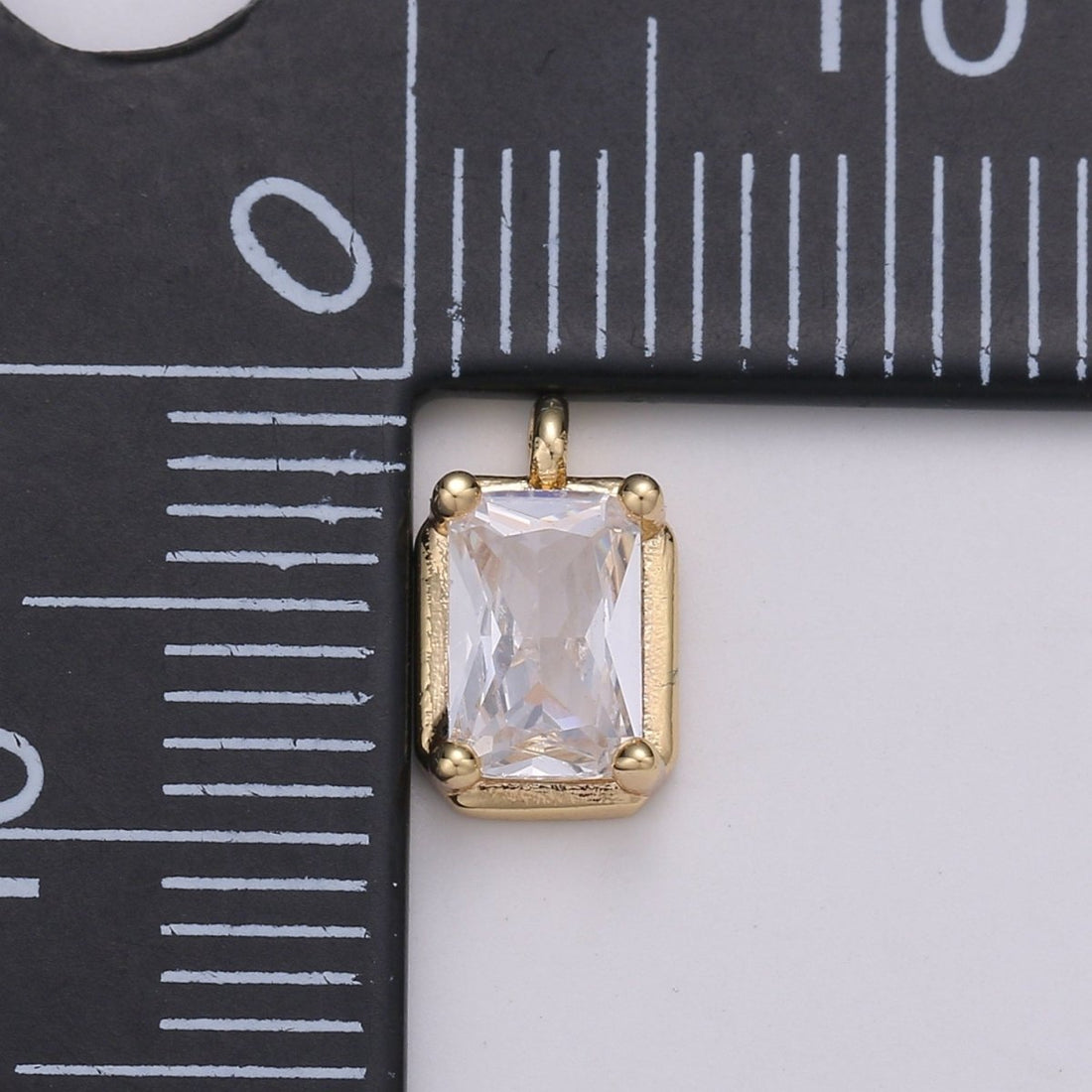 Mini Geometric Charm 18K Gold Filled Tiny Square CZ Charm Micro Pave Charm Pendant for bracelet earring necklace component E-575