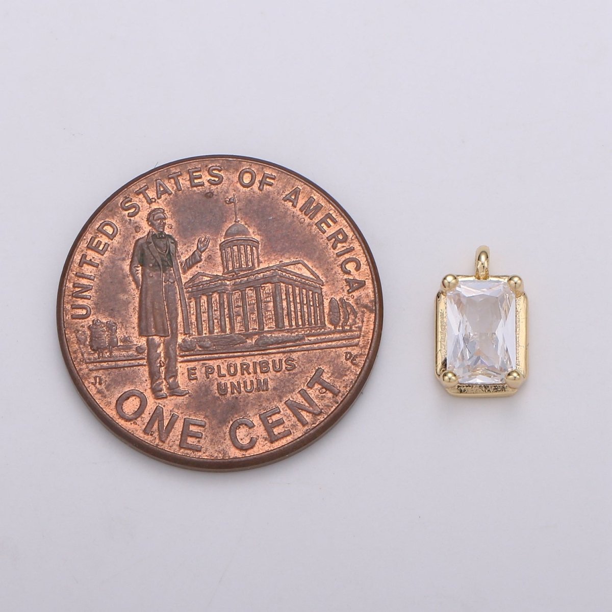 Mini Geometric Charm 18K Gold Filled Tiny Square CZ Charm Micro Pave Charm Pendant for bracelet earring necklace component E-575