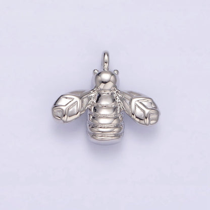 Mini Gold Bee Charm Silver Bumble Bee Charm Insect Jewelry Inspired N1087 N1088