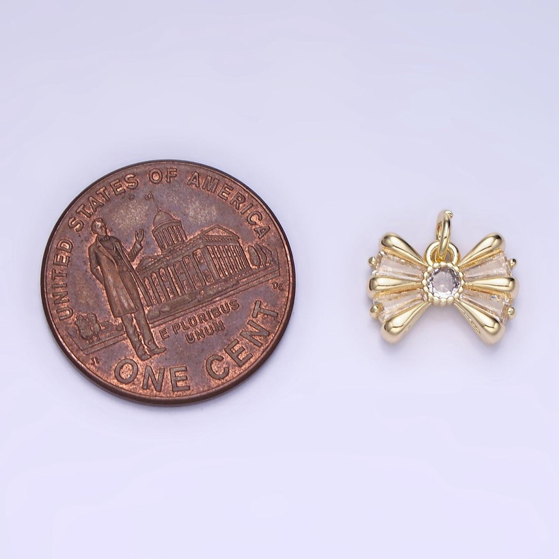 Mini Gold Bow Charm for Bracelet Necklace Earring Supply AG679
