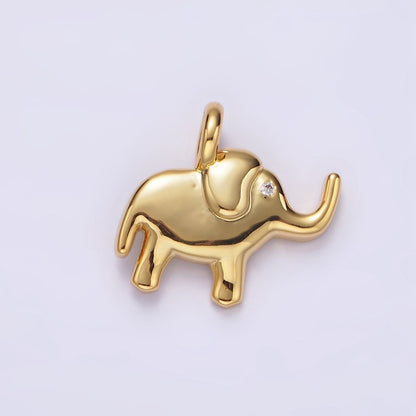 Mini Gold Elephant Charm Silver Dumbo Charm Safari Jewelry Inspired N1085 N1086
