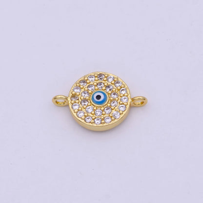 Mini Gold Evil Eye Connector for Bracelet, Necklace Earring Supply Y-426