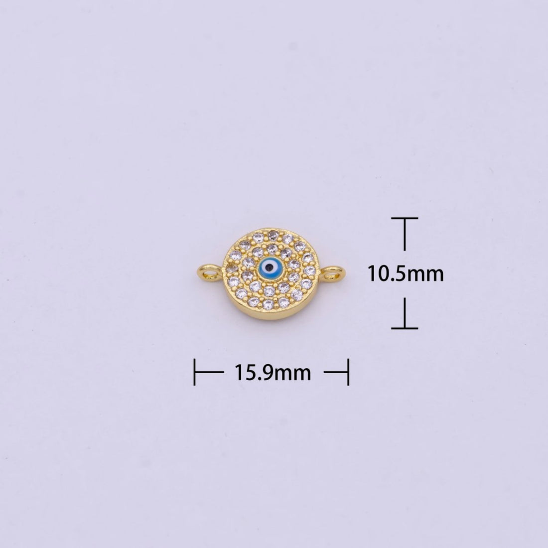 Mini Gold Evil Eye Connector for Bracelet, Necklace Earring Supply Y-426