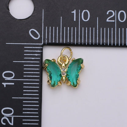 Mini Gold Filled Acrylic Butterfly Charm  D819 E023 E025