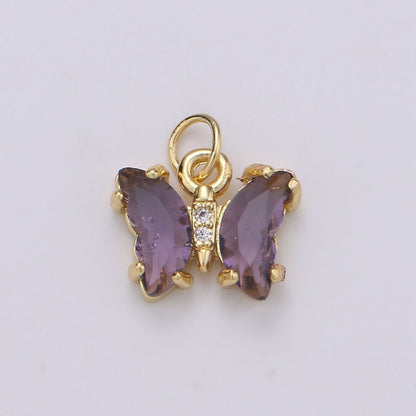 Mini Gold Filled Acrylic Butterfly Charm  D819 E023 E025