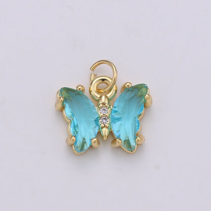 Mini Gold Filled Acrylic Butterfly Charm  D819 E023 E025