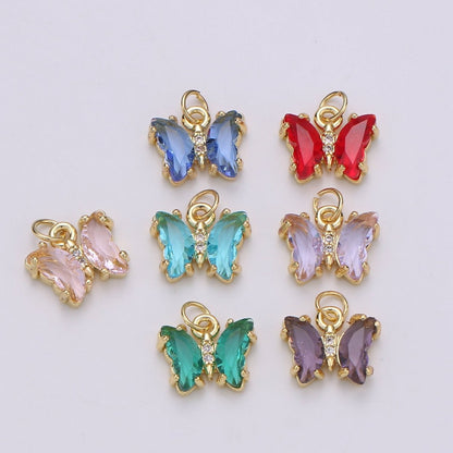 Mini Gold Filled Acrylic Butterfly Charm  D819 E023 E025