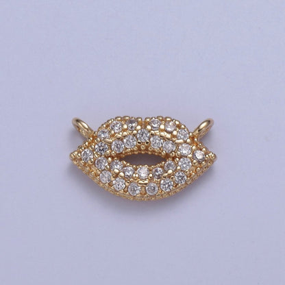 Mini Gold Filled Cubic Lips Charm Connector for Bracelet Neklace Link Connector Supply Y-427