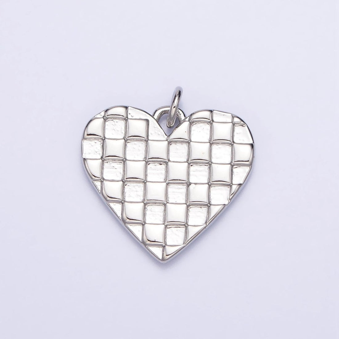 Mini Gold Filled Heart Pendant, Checker Heart Charm Love Pendant N-296 AC-399