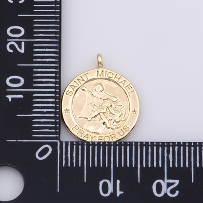 Mini Gold Filled Saint Michael Charm Pendant Pray For Us Jewelry Inspired M481
