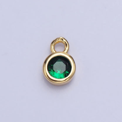 Mini Gold Full Brilliant Cut Cubic Zirconia Bezel Cut Charm Pendant for add on charm AC482 - AC489