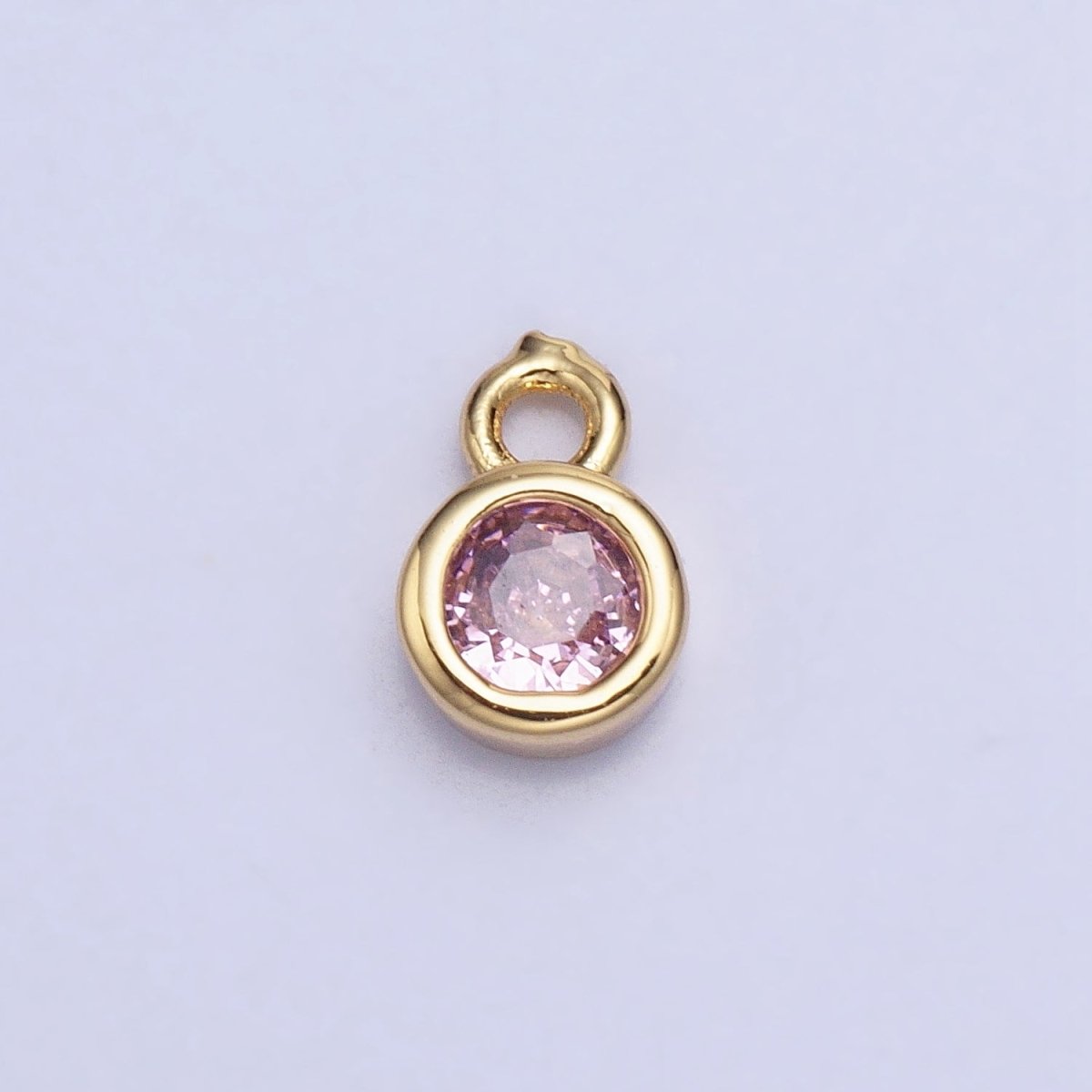 Mini Gold Full Brilliant Cut Cubic Zirconia Bezel Cut Charm Pendant for add on charm AC482 - AC489