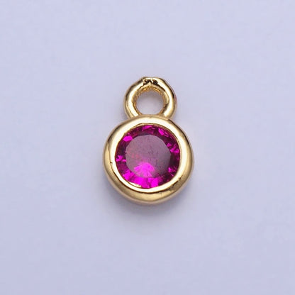 Mini Gold Full Brilliant Cut Cubic Zirconia Bezel Cut Charm Pendant for add on charm AC482 - AC489