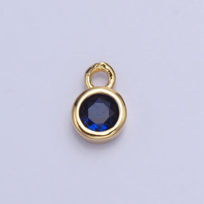 Mini Gold Full Brilliant Cut Cubic Zirconia Bezel Cut Charm Pendant for add on charm AC482 - AC489