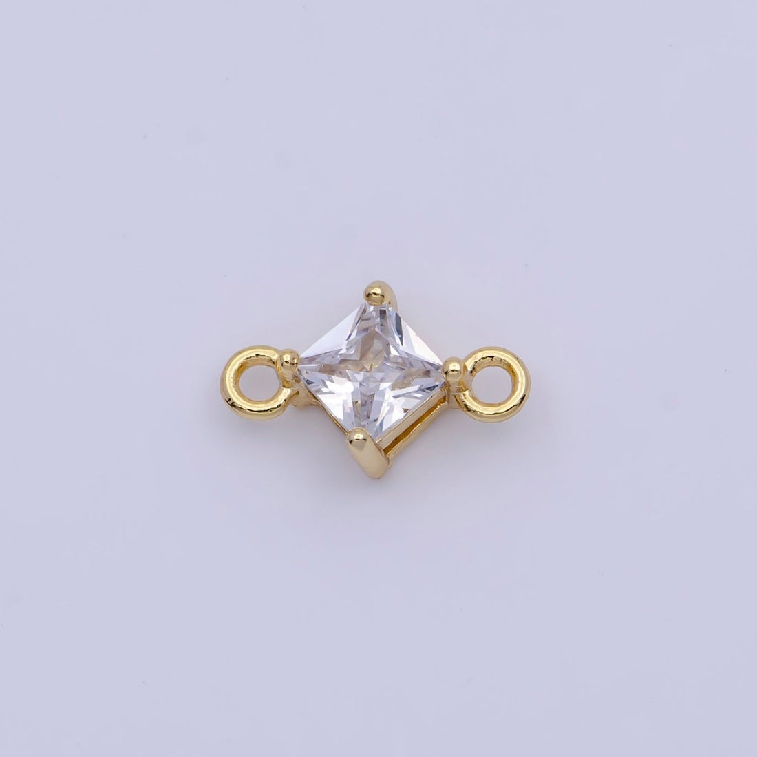Mini Gold Rhombus CZ Charm Connector For Link Charm Connector | G-920