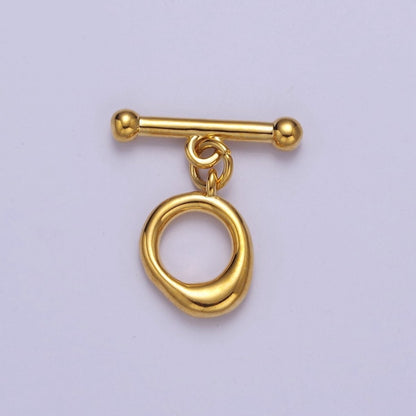 Mini Gold Round Toggle Clasp, Bracelet Necklace Jewelry Clasps, 24K Gold Filled OT Clasp L-705 L-706 L-707
