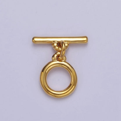 Mini Gold Round Toggle Clasp, Bracelet Necklace Jewelry Clasps, 24K Gold Filled OT Clasp L-715 L-716