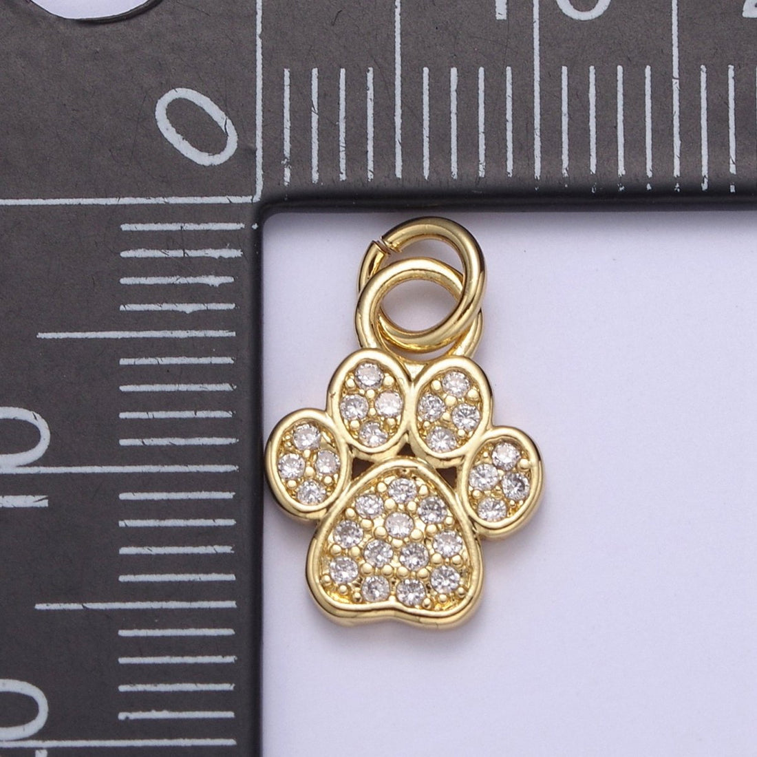Mini Gold Silver Dog Cat Bear Paw Print Charms for Bracelet Necklace Earring CZ Charm Jewelry Making Supply N-683 N-684