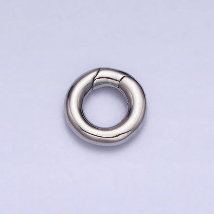Mini Gold Silver Spring Gate Ring 10mm Round Circle Ring, Round Clasp, Push Clip Clasp, Spring Gate for Jewelry Making Z-303 Z-304