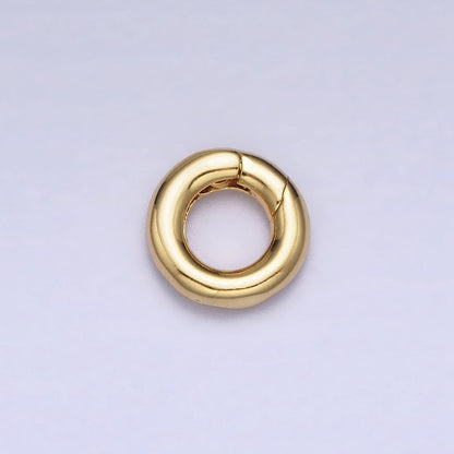 Mini Gold Silver Spring Gate Ring 10mm Round Circle Ring, Round Clasp, Push Clip Clasp, Spring Gate for Jewelry Making Z-303 Z-304