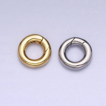 Mini Gold Silver Spring Gate Ring 10mm Round Circle Ring, Round Clasp, Push Clip Clasp, Spring Gate for Jewelry Making Z-303 Z-304