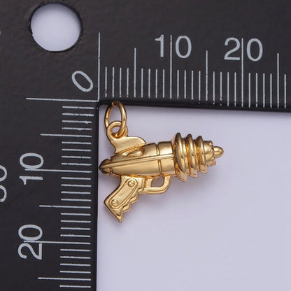 Mini Gold Space Gun Blaster Charm | X-144