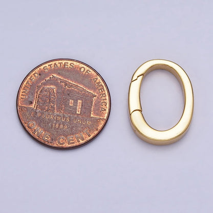 Mini Gold Spring Gate Ring, Push Gate ring 13.4 x 17.5mm Oval Ring Charm Holder Gold Clasp for Jewelry Clasp Z-305 Z-306