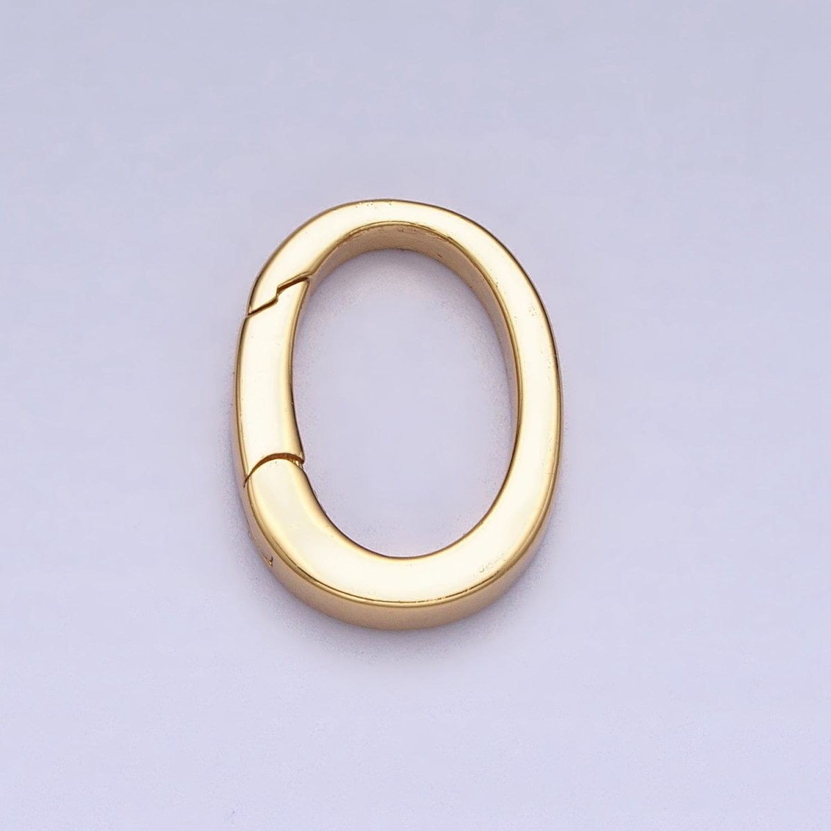 Mini Gold Spring Gate Ring, Push Gate ring 13.4 x 17.5mm Oval Ring Charm Holder Gold Clasp for Jewelry Clasp Z-305 Z-306