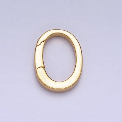 Mini Gold Spring Gate Ring, Push Gate ring 13.4 x 17.5mm Oval Ring Charm Holder Gold Clasp for Jewelry Clasp Z-305 Z-306