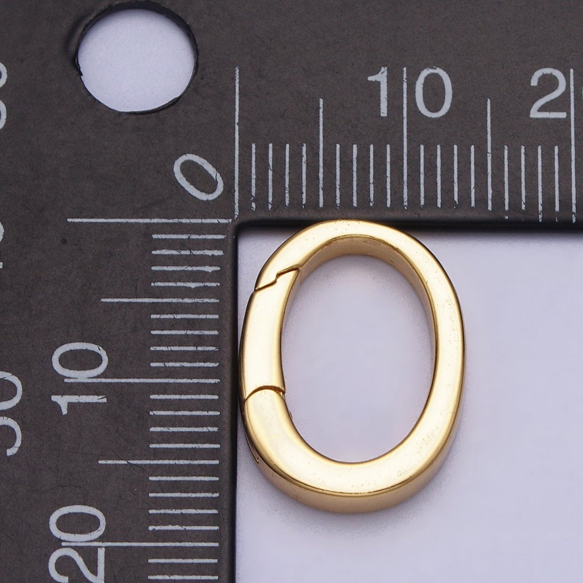 Mini Gold Spring Gate Ring, Push Gate ring 13.4 x 17.5mm Oval Ring Charm Holder Gold Clasp for Jewelry Clasp Z-305 Z-306