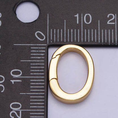 Mini Gold Spring Gate Ring, Push Gate ring 13.4 x 17.5mm Oval Ring Charm Holder Gold Clasp for Jewelry Clasp Z-305 Z-306