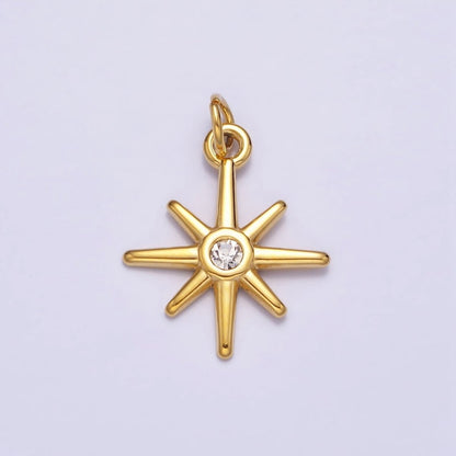 Mini Gold Star Charm North Star Pendant Celestial Jewelry AC-444 AC-445