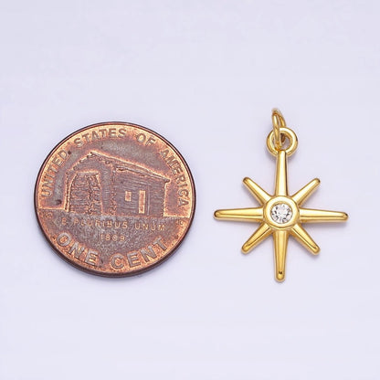 Mini Gold Star Charm North Star Pendant Celestial Jewelry AC-444 AC-445