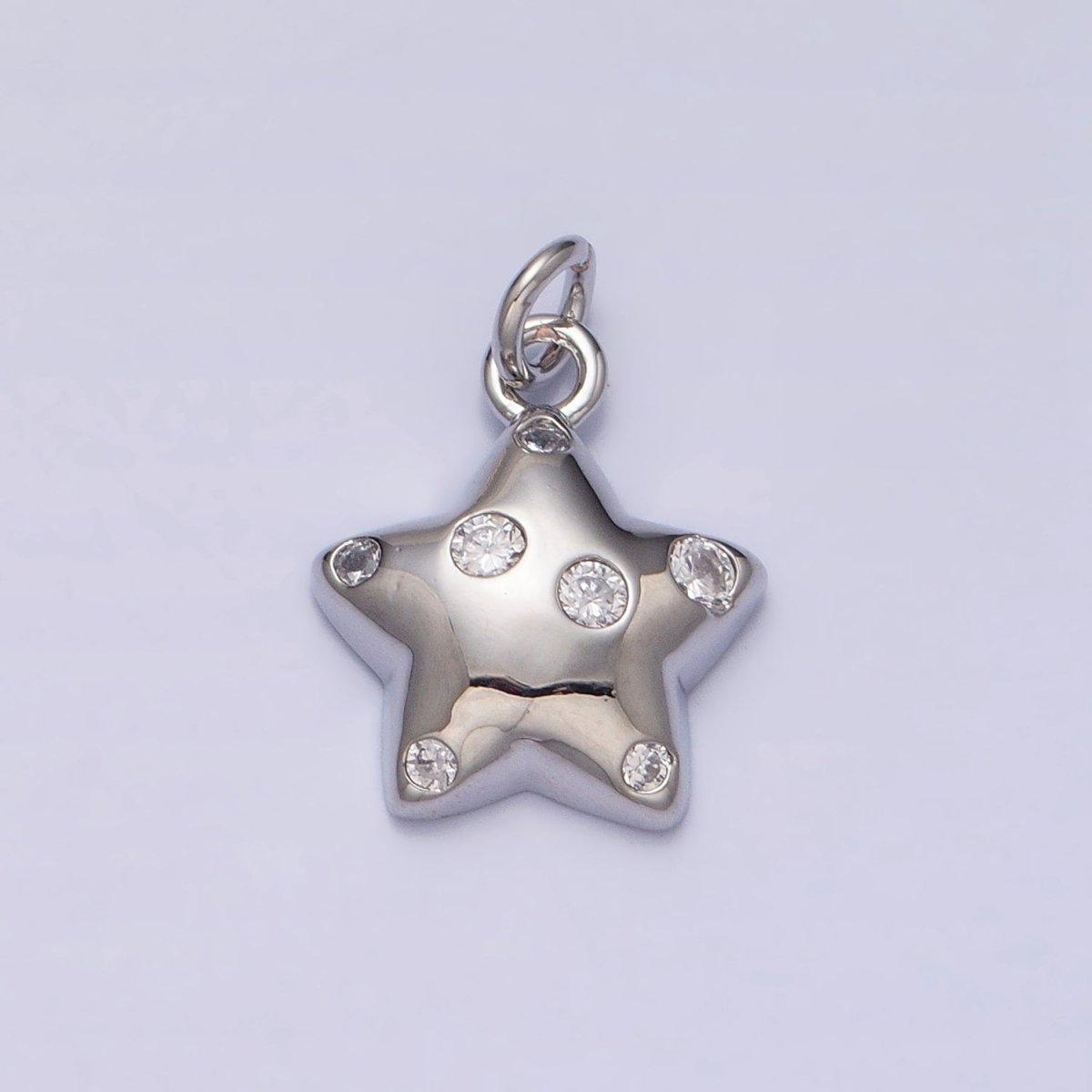 Mini Gold Star Charm with CZ Stone Dots Bubble Celestial Jewelry Pendant AC514 AC515