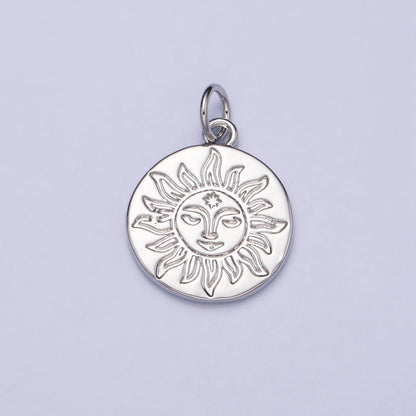 Mini Gold Sun Charm Boho Bohemian Inspired Silver Coin Celestial Jewelry AC-658 AC-659