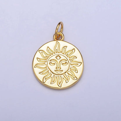 Mini Gold Sun Charm Boho Bohemian Inspired Silver Coin Celestial Jewelry AC-658 AC-659