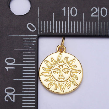 Mini Gold Sun Charm Boho Bohemian Inspired Silver Coin Celestial Jewelry AC-658 AC-659