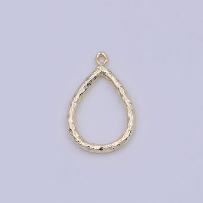 Mini Gold Tear Drop Charm For Necklace Earring Bracelet Component N-923