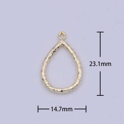 Mini Gold Tear Drop Charm For Necklace Earring Bracelet Component N-923