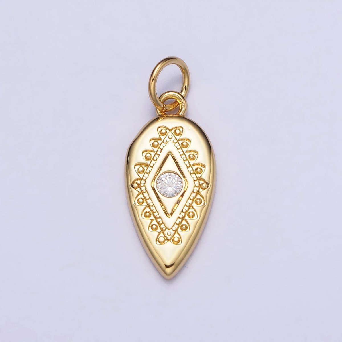 Mini Gold Tear Drop Evil Eye with Micro Pave cz Crystal Gold Charm | AC664 AC665