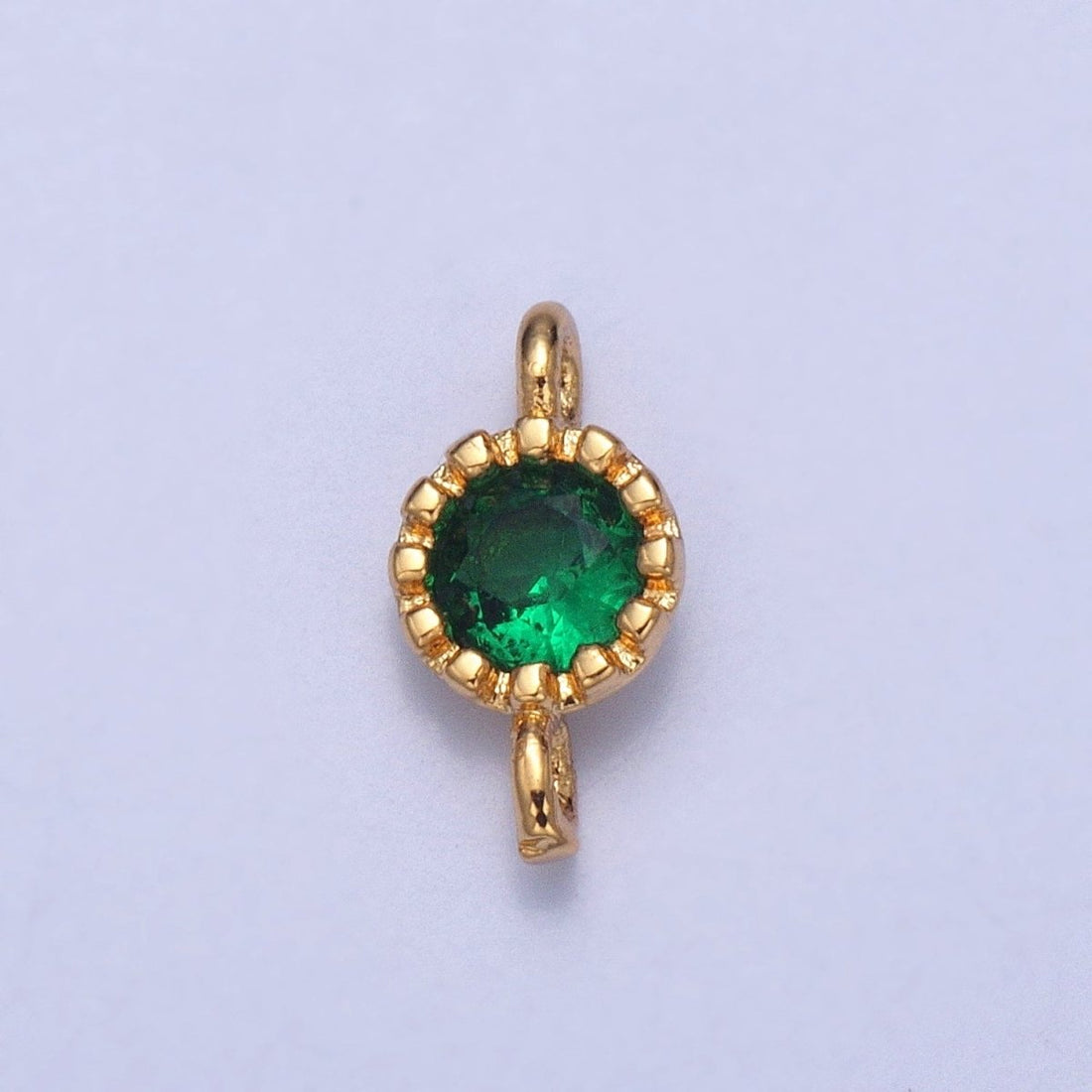 Mini Green Cubic Round Charm Connector for Bracelet Necklace Link Connector F-694