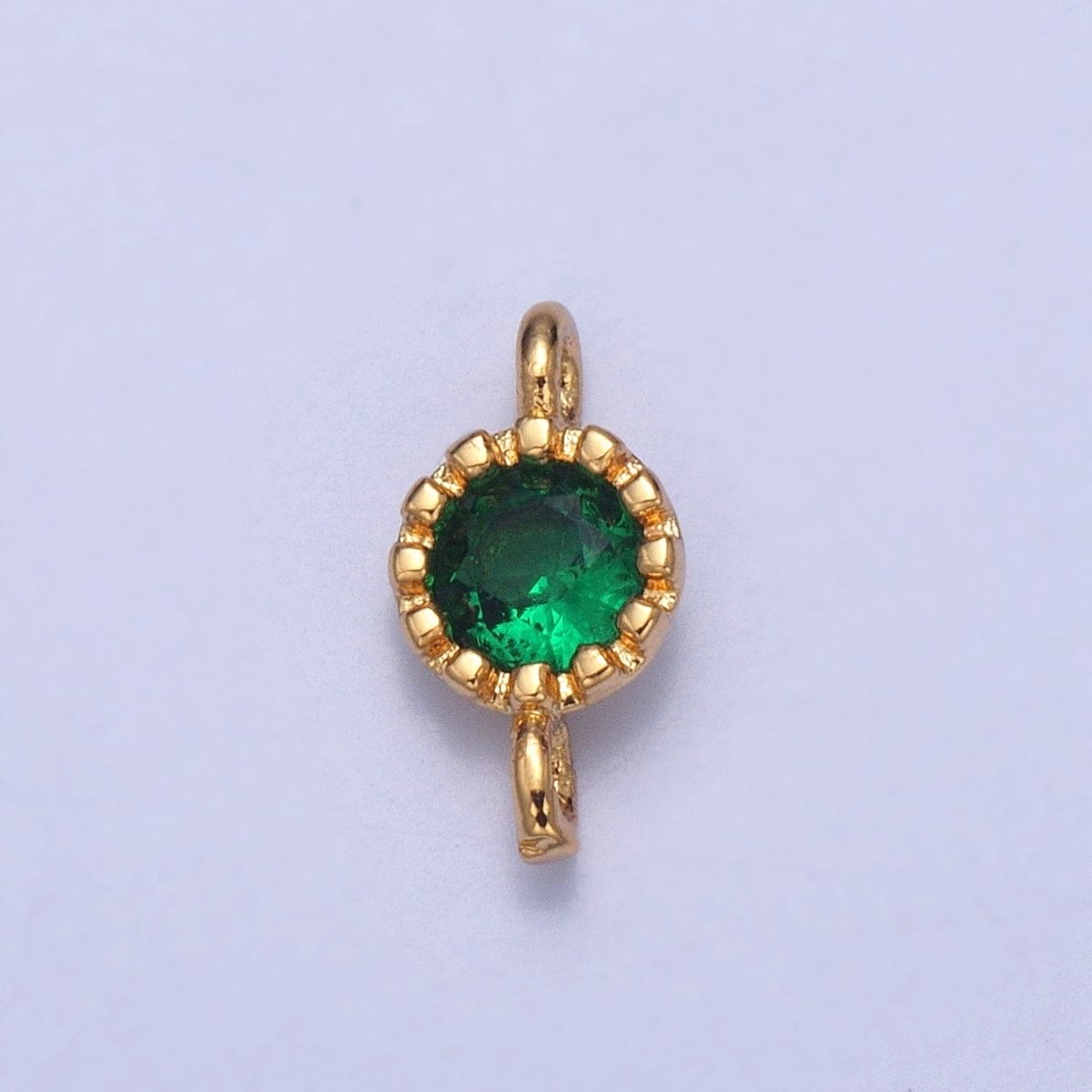 Mini Green Cubic Round Charm Connector for Bracelet Necklace Link Connector F-694