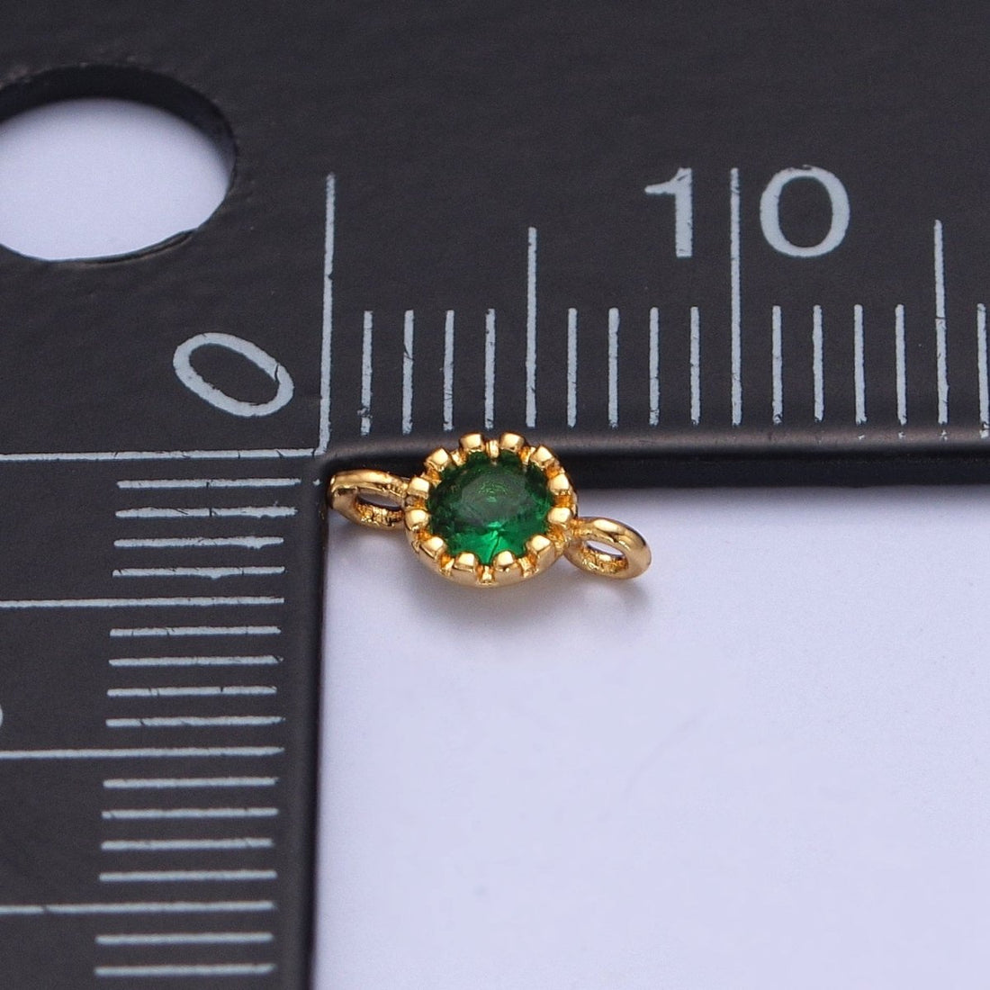 Mini Green Cubic Round Charm Connector for Bracelet Necklace Link Connector F-694