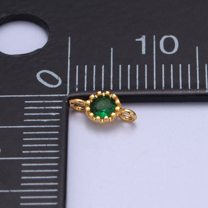 Mini Green Cubic Round Charm Connector for Bracelet Necklace Link Connector F-694