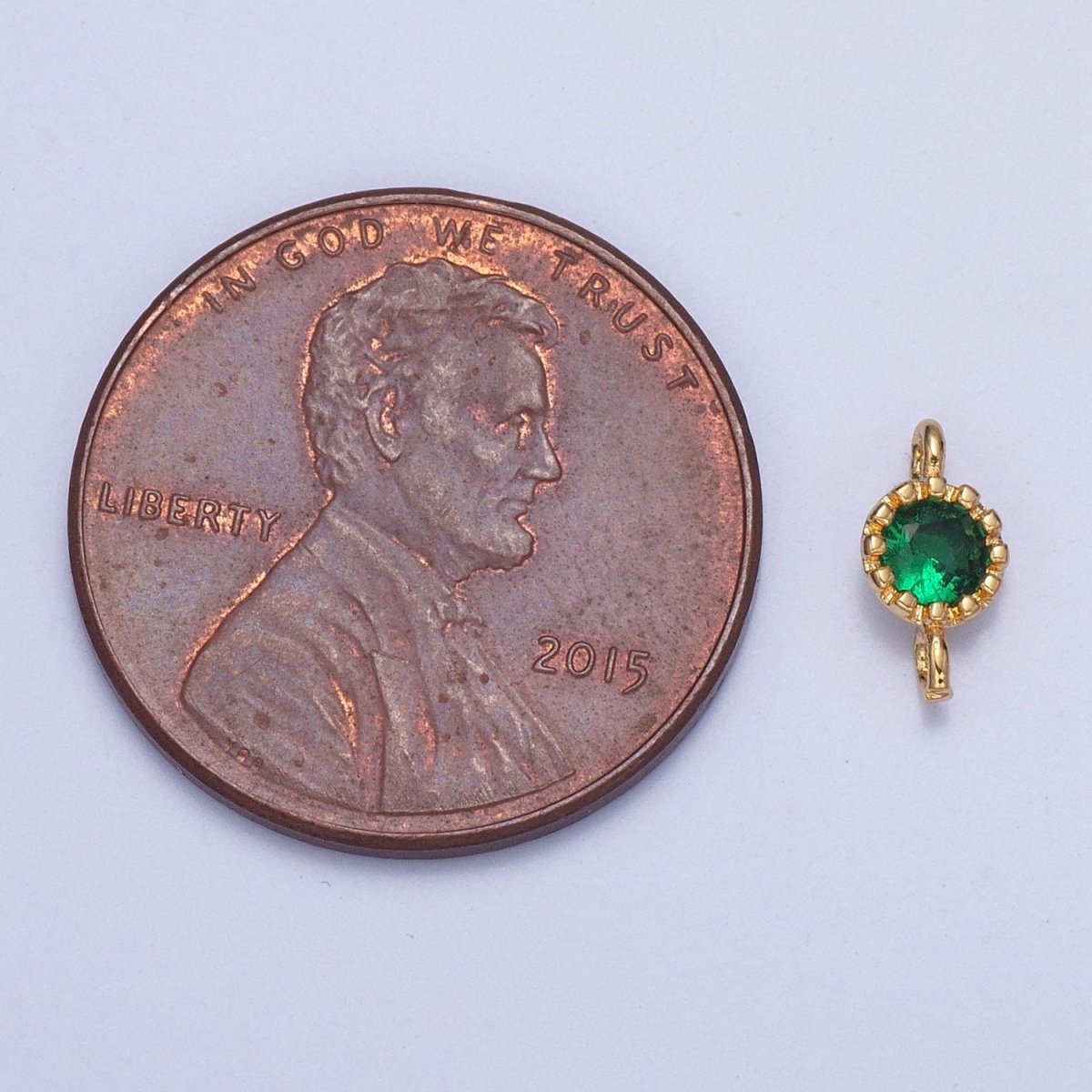 Mini Green Cubic Round Charm Connector for Bracelet Necklace Link Connector F-694