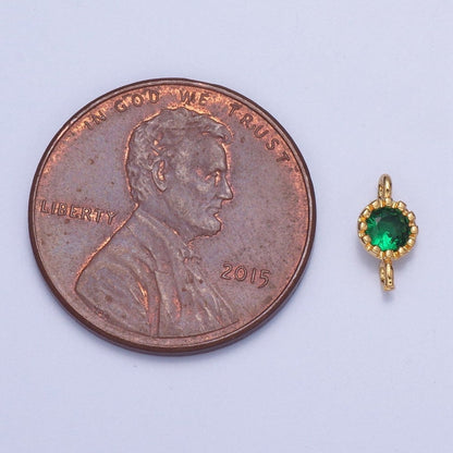 Mini Green Cubic Round Charm Connector for Bracelet Necklace Link Connector F-694