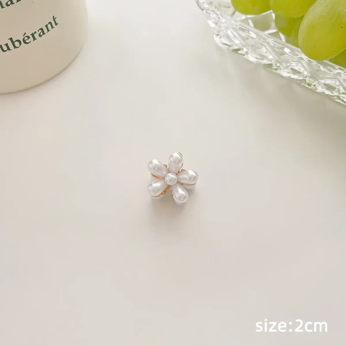 Gold Pearl Rhinestone Mini Hair Clip